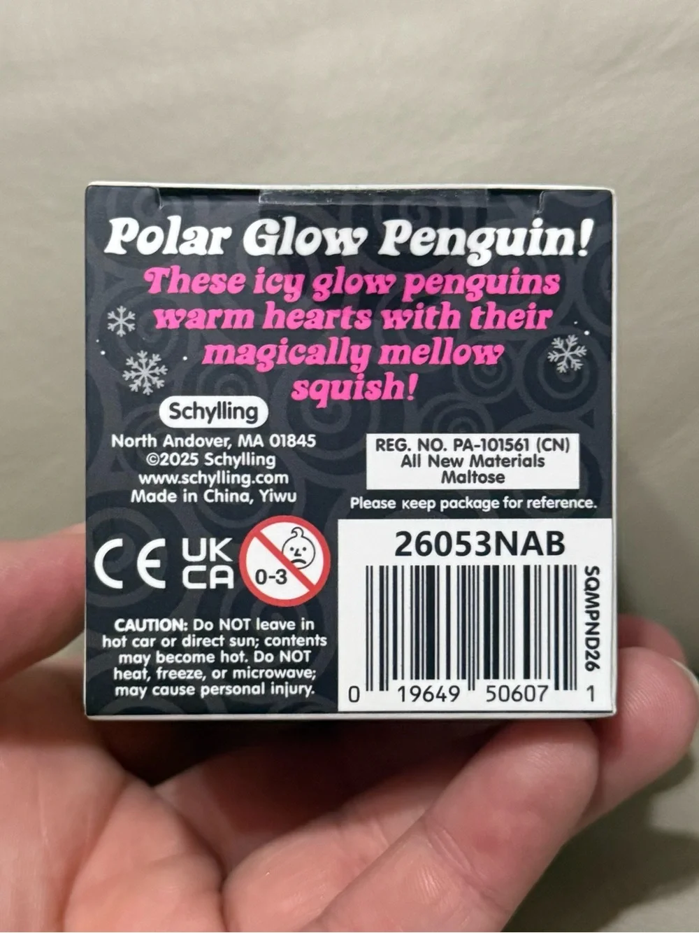 NEW NeeDoh Polar Glow Penguin Pink w/ Orange Hat Super Solid Squishy Christmas